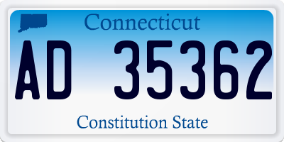 CT license plate AD35362