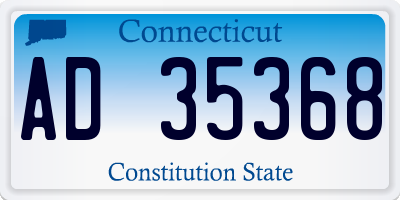 CT license plate AD35368