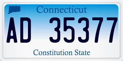 CT license plate AD35377