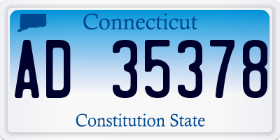 CT license plate AD35378