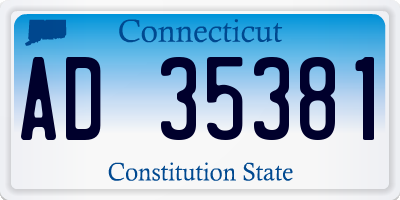 CT license plate AD35381
