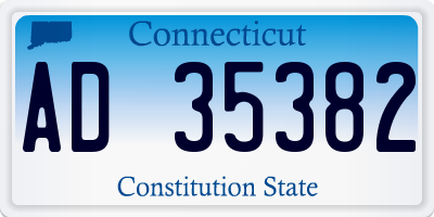 CT license plate AD35382