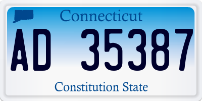 CT license plate AD35387