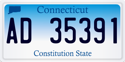 CT license plate AD35391