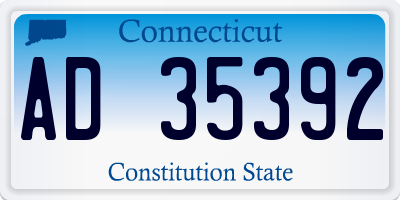 CT license plate AD35392