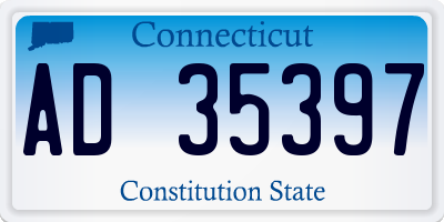 CT license plate AD35397