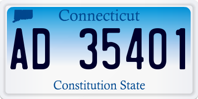 CT license plate AD35401