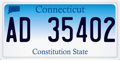 CT license plate AD35402