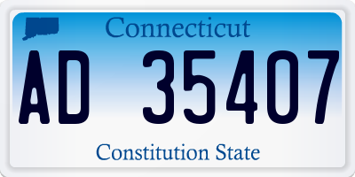 CT license plate AD35407