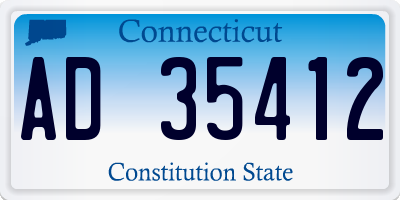 CT license plate AD35412
