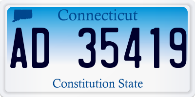 CT license plate AD35419