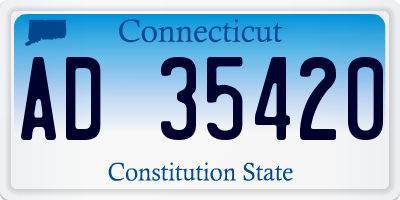 CT license plate AD35420