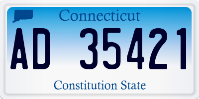CT license plate AD35421