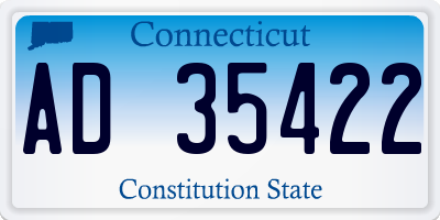 CT license plate AD35422