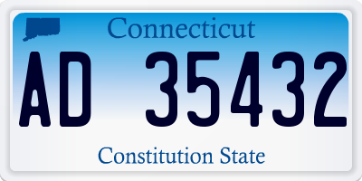 CT license plate AD35432