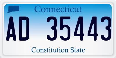 CT license plate AD35443