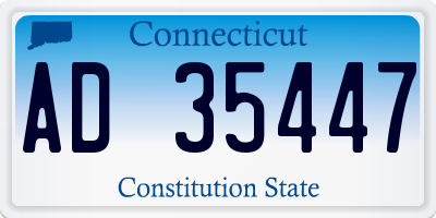 CT license plate AD35447