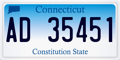 CT license plate AD35451