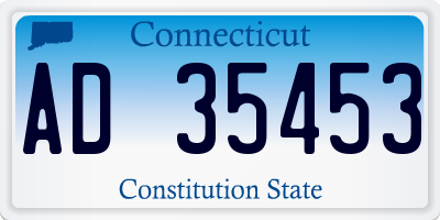 CT license plate AD35453