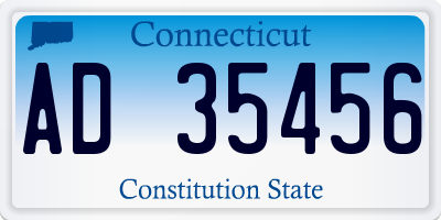 CT license plate AD35456