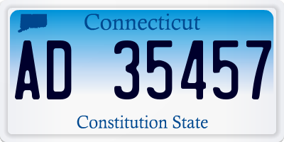CT license plate AD35457