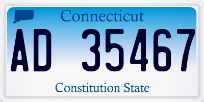 CT license plate AD35467