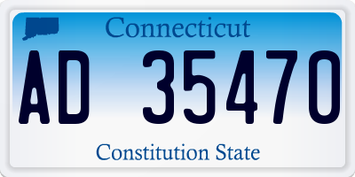 CT license plate AD35470