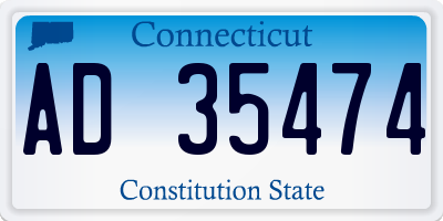 CT license plate AD35474