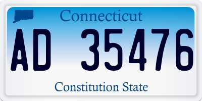 CT license plate AD35476