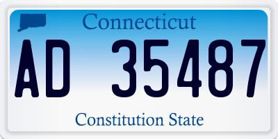 CT license plate AD35487