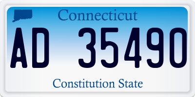 CT license plate AD35490