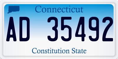 CT license plate AD35492