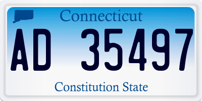 CT license plate AD35497