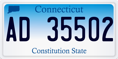 CT license plate AD35502