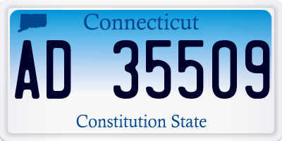 CT license plate AD35509