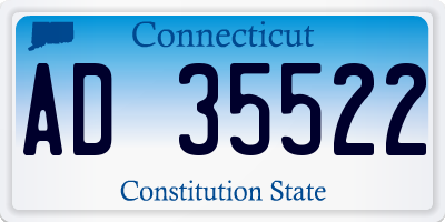 CT license plate AD35522