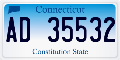 CT license plate AD35532
