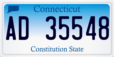 CT license plate AD35548