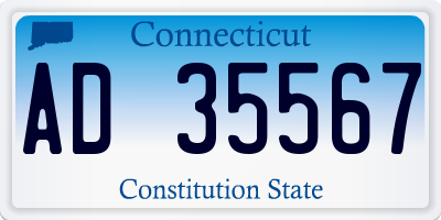 CT license plate AD35567