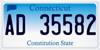 CT license plate AD35582
