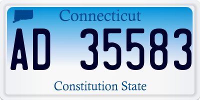 CT license plate AD35583