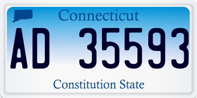 CT license plate AD35593