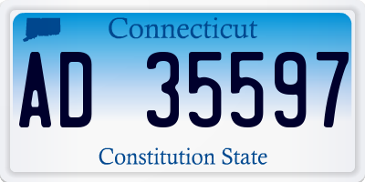 CT license plate AD35597