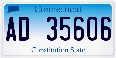 CT license plate AD35606