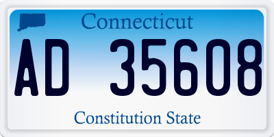 CT license plate AD35608