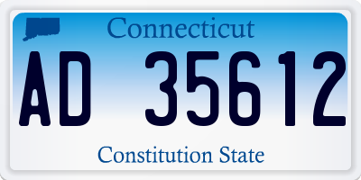 CT license plate AD35612
