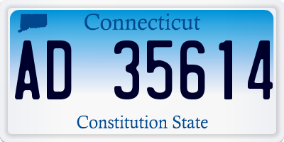 CT license plate AD35614