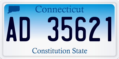 CT license plate AD35621