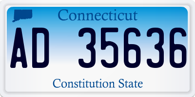 CT license plate AD35636