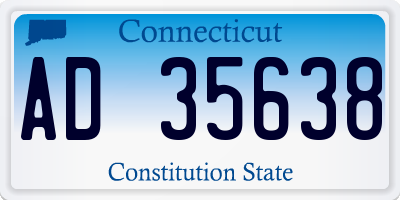 CT license plate AD35638